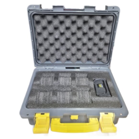 INVICTA GREY/YELLOW 6 SLOT DIVE WATCH CASE PROTECTOR BOX WITH WATCH CLEANING KIT - Picture 2 of 2